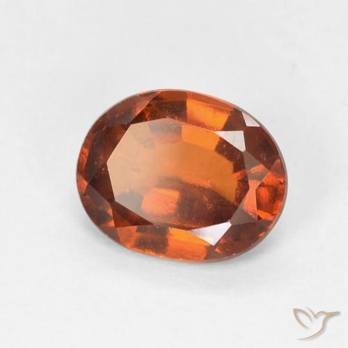 Grenat Hessonite Medium Dark-Orange naturelle ovale, 1.60 ct, VVS-VS