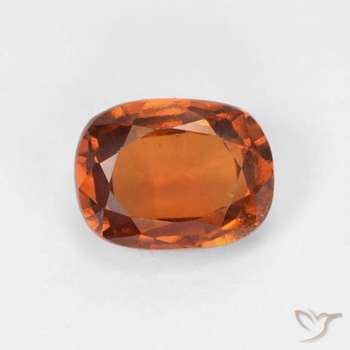 Grenat Hessonite Medium Dark-Orange naturelle Coussin, 2.13 ct, VVS-VS