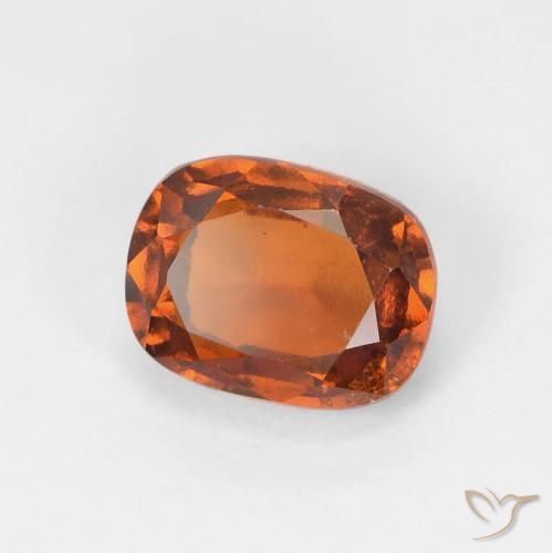 Grenat Hessonite Medium Dark-Orange naturelle Coussin, 2.13 ct, VVS-VS