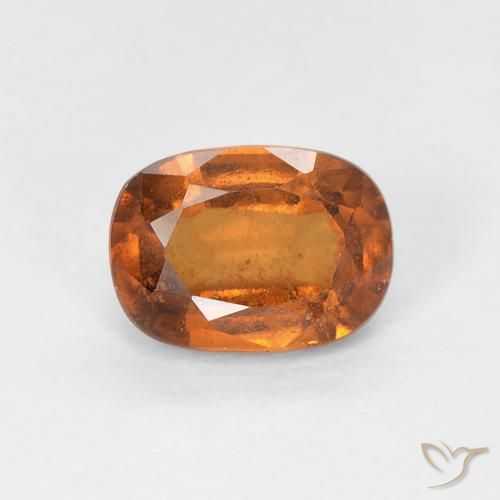 1.15ct Naturel Medium Dark-Orange Grenat Hessonite, Coussin, VS