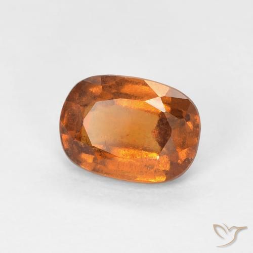 Grenat Hessonite Medium Dark-Orange naturelle Coussin, 1.15 ct, VS