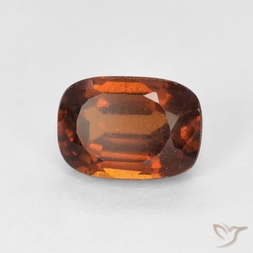 Grenat Hessonite Orange foncé naturelle Coussin, 1.44 ct, VS