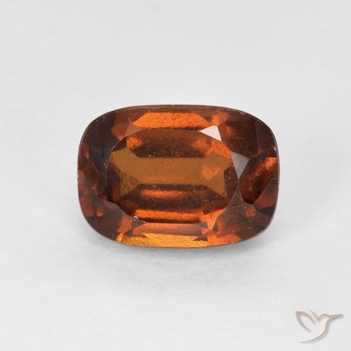 Grenat Hessonite Orange foncé naturelle Coussin, 1.44 ct, VS