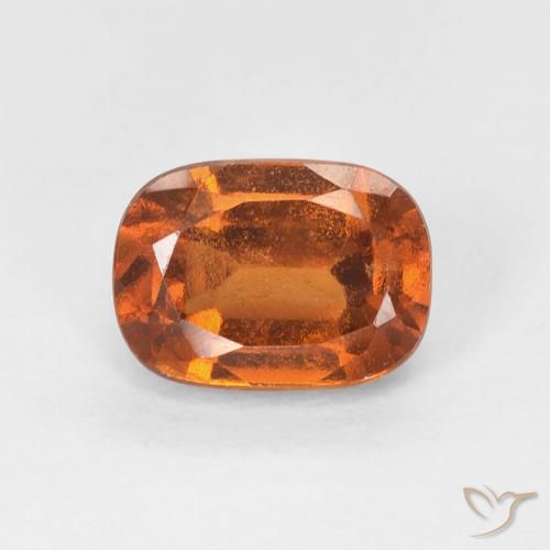 Grenat Hessonite Orange foncé naturelle Coussin, 1.35 ct, VS