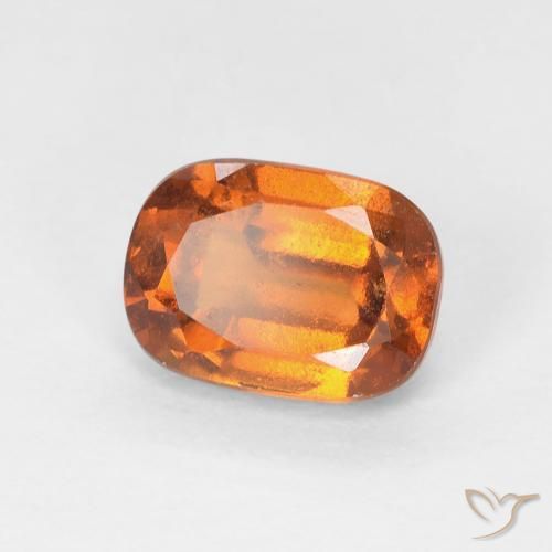 Grenat Hessonite Orange foncé naturelle Coussin, 1.35 ct, VS