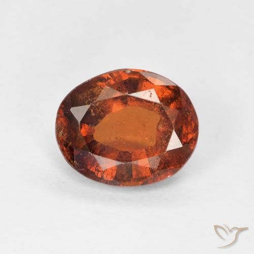 Grenat Hessonite Ambre orange naturelle ovale, 1.45 ct, VS