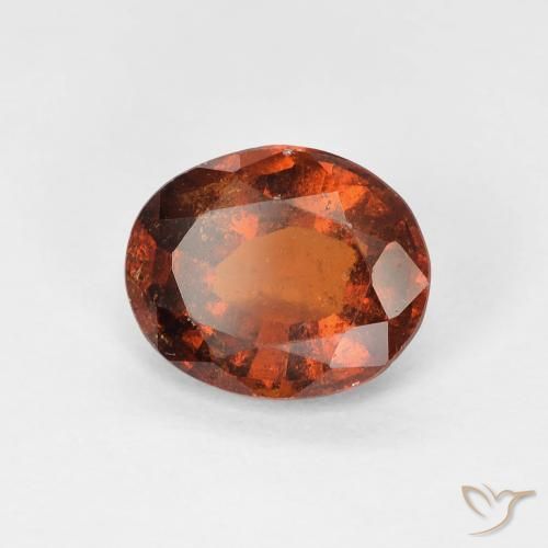 Grenat Hessonite Ambre orange naturelle ovale, 1.45 ct, VS
