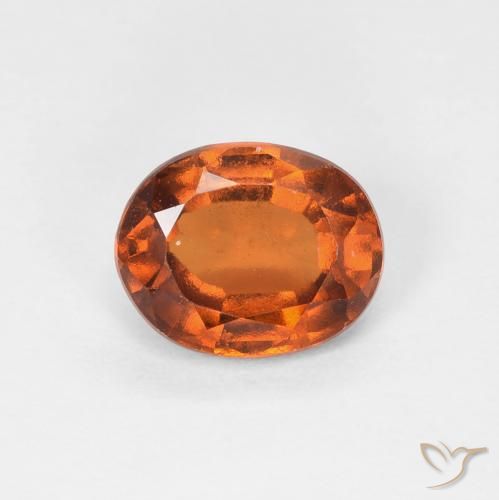 Grenat Hessonite Medium Dark-Orange naturelle ovale, 1.53 ct, VS