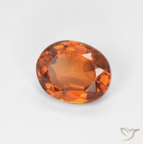 Grenat Hessonite Medium Dark-Orange naturelle ovale, 1.53 ct, VS