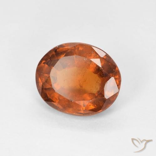 Grenat Hessonite Medium Dark-Orange naturelle ovale, 1.75 ct, VS