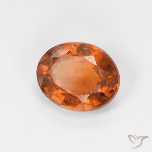 Grenat Hessonite Orange foncé naturelle ovale, 1.71 ct, VS