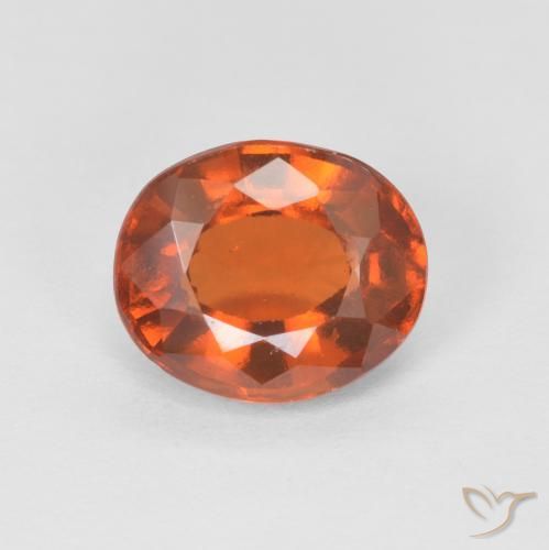 Grenat Hessonite Medium Dark-Orange naturelle ovale, 1.74 ct, VS