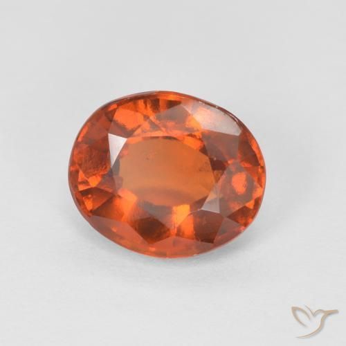Grenat Hessonite Medium Dark-Orange naturelle ovale, 1.74 ct, VS