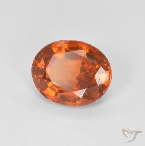 Grenat Hessonite Orange foncé naturelle ovale, 1.56 ct, VS