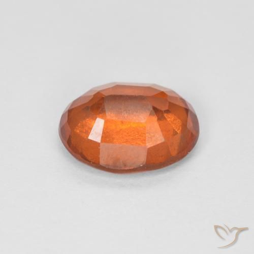 Grenat Hessonite Orange rougeâtre naturelle ovale, 1.47 ct, VS