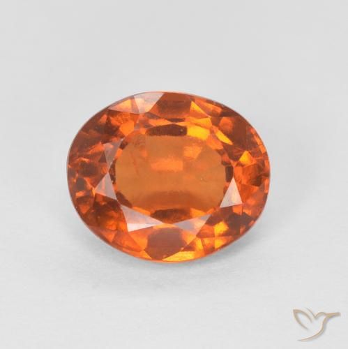 1.51ct Naturel Medium Dark-Orange Grenat Hessonite, ovale, VS