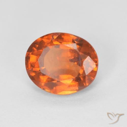Grenat Hessonite Medium Dark-Orange naturelle ovale, 1.51 ct, VS