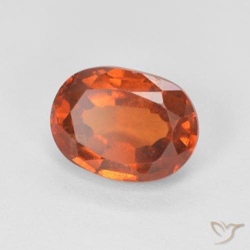 Grenat Hessonite Medium Dark-Orange naturelle ovale, 1.44 ct, VS