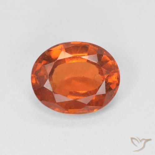 Grenat Hessonite Orange feu naturelle ovale, 1.65 ct, VS