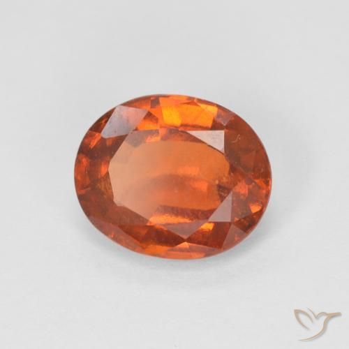 Grenat Hessonite Orange feu naturelle ovale, 1.65 ct, VS
