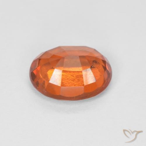 Grenat Hessonite Orange feu naturelle ovale, 1.65 ct, VS