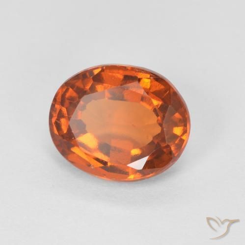 Grenat Hessonite Orange foncé naturelle ovale, 1.43 ct, VVS