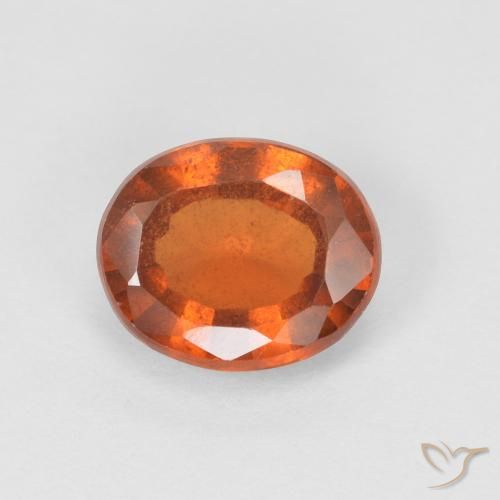 Grenat Hessonite Medium Dark-Orange naturelle ovale, 1.34 ct, VS