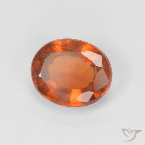 Grenat Hessonite Medium Dark-Orange naturelle ovale, 1.34 ct, VS