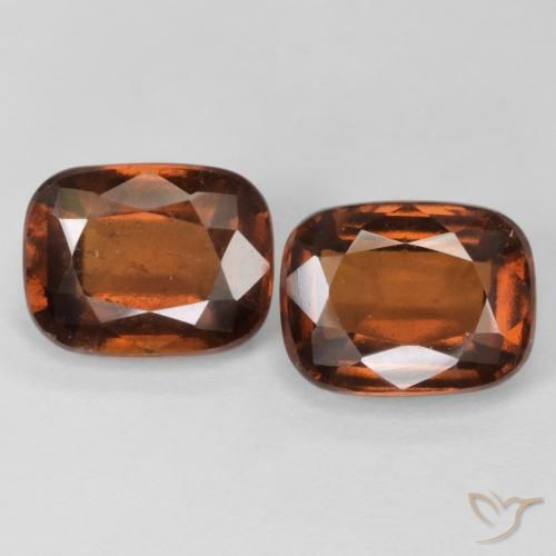5.38ctw Naturel Orange foncé Grenat Hessonite, Coussin, VS-SI