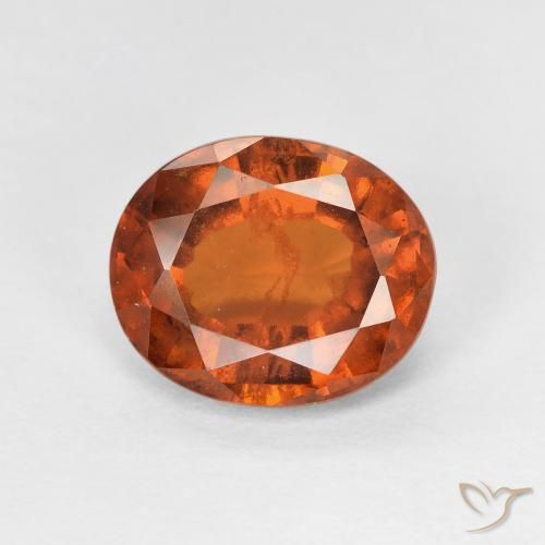 2.67ct Naturel Medium Dark-Orange Grenat Hessonite, ovale, VS-SI