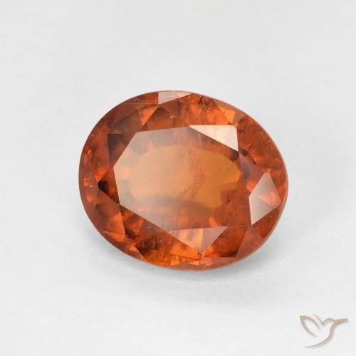 Grenat Hessonite Medium Dark-Orange naturelle ovale, 2.67 ct, VS-SI