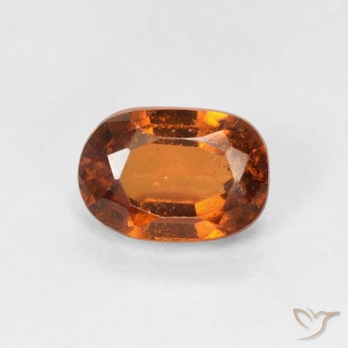 Grenat Hessonite Orange foncé naturelle ovale, 1.32 ct, VS