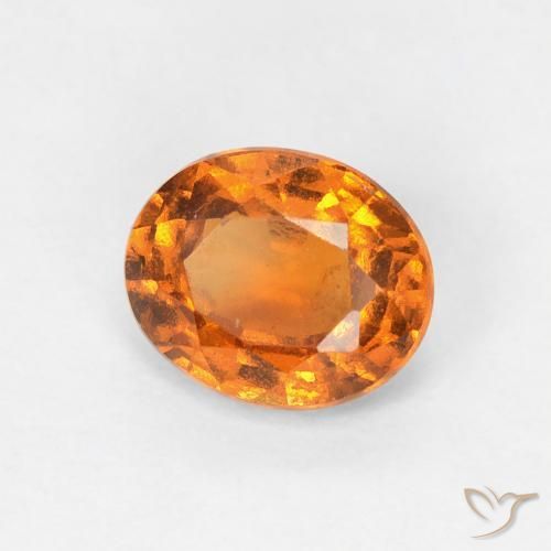 Grenat Hessonite Orange moyen naturelle ovale, 0.77 ct, VS