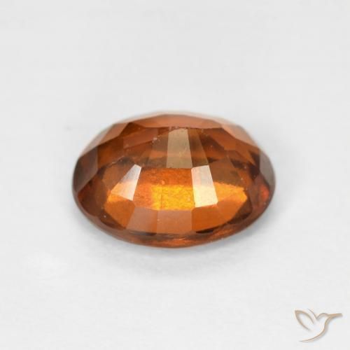 Grenat Hessonite Orange rougeâtre naturelle ovale, 1.23 ct, VS