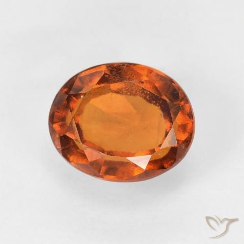 Grenat Hessonite Orange foncé naturelle ovale, 1.20 ct, VVS-VS