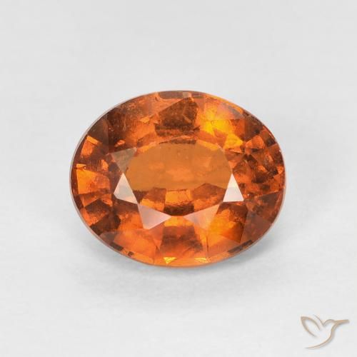 Grenat Hessonite Medium Dark-Orange naturelle ovale, 1.51 ct, VVS-VS