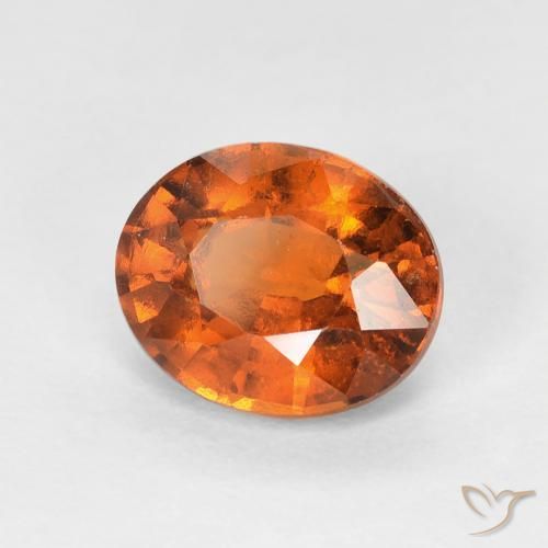 Grenat Hessonite Medium Dark-Orange naturelle ovale, 1.51 ct, VVS-VS