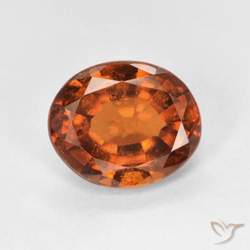 2.38ct Naturel Medium Dark-Orange Grenat Hessonite, ovale, VS-SI