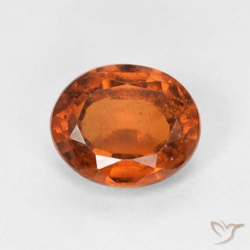 1.42ct Naturel Medium Dark-Orange Grenat Hessonite, ovale, VS-SI