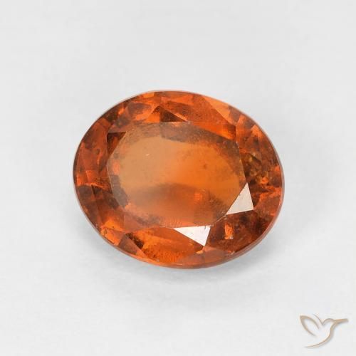 Grenat Hessonite Medium Dark-Orange naturelle ovale, 1.42 ct, VS-SI