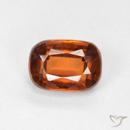 Grenat Hessonite Orange foncé naturelle Coussin, 1.32 ct, VVS-VS