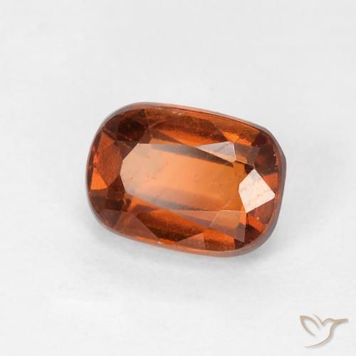 Grenat Hessonite Orange foncé naturelle Coussin, 1.32 ct, VVS-VS