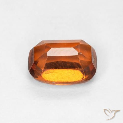 Grenat Hessonite Orange foncé naturelle Coussin, 1.32 ct, VVS-VS