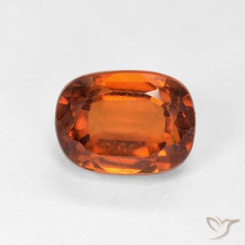 Grenat Hessonite Orange foncé naturelle Coussin, 2.51 ct, VVS-VS