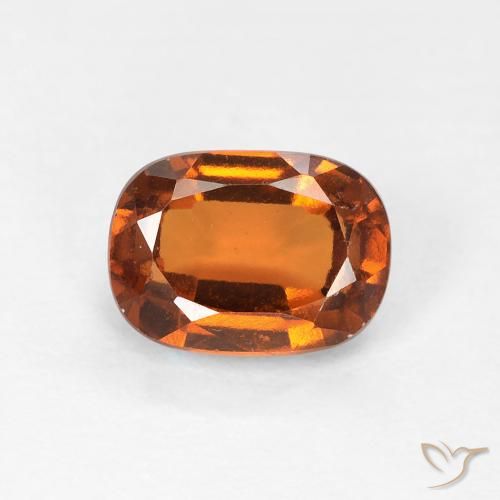Grenat Hessonite Orange foncé naturelle Coussin, 1.22 ct, VVS-VS