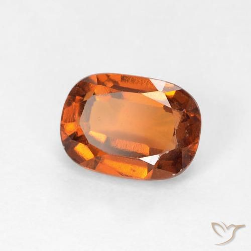 Grenat Hessonite Orange foncé naturelle Coussin, 1.22 ct, VVS-VS