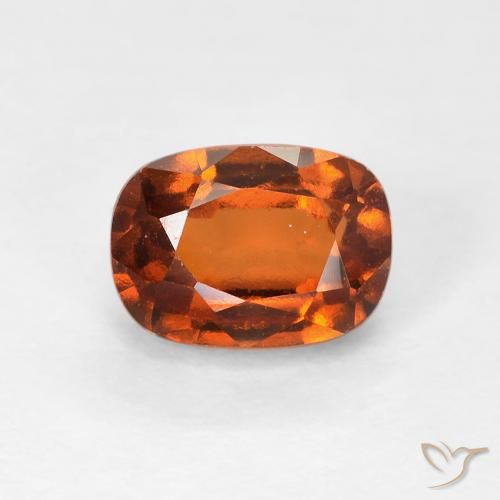 Grenat Hessonite Orange foncé naturelle Coussin, 1.51 ct, VVS-VS