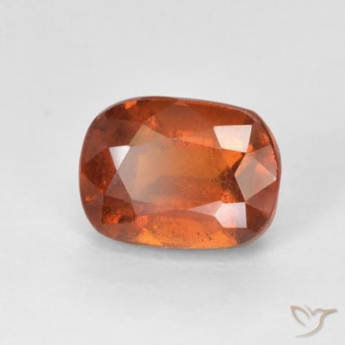 Grenat Hessonite Orange rougeâtre naturelle Coussin, 2.56 ct, VS-SI