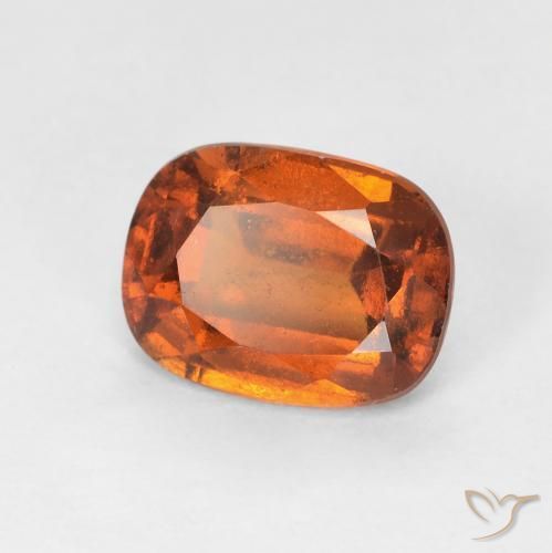 Grenat Hessonite Orange foncé naturelle Coussin, 1.75 ct, VS
