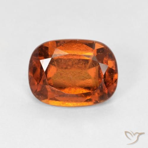 Grenat Hessonite Orange foncé naturelle Coussin, 1.75 ct, VS